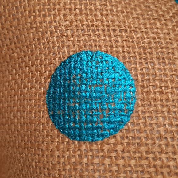 Butterfly Pillow Throw Toss Patio Porch Burlap Metalic Accent Applique - Picture 4 of 9